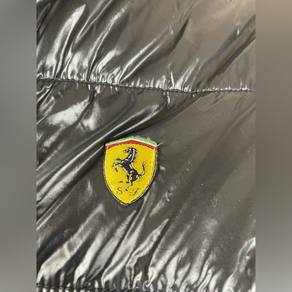 Puma Ferrari Light Puffer Zip Jacket Logo Nylon Black Official Product Womens XL - Picture 4 of 15